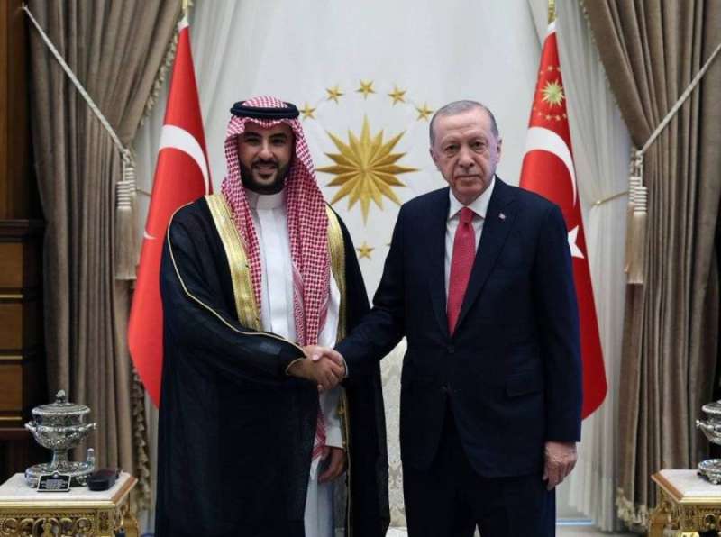 أردوغان وخالد بن سلمان في أنقرة أمس
